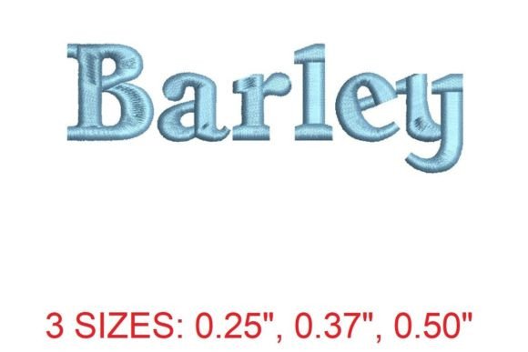 Barley Embroidery Font for Boutique Apparel