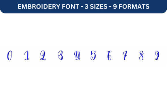 Melany Script Font Numbers: Elegant Embroidery