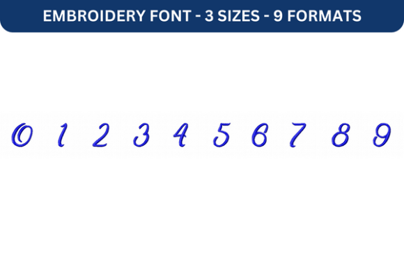 Midnight Bangkok Font Numbers: Elegant Embroidery