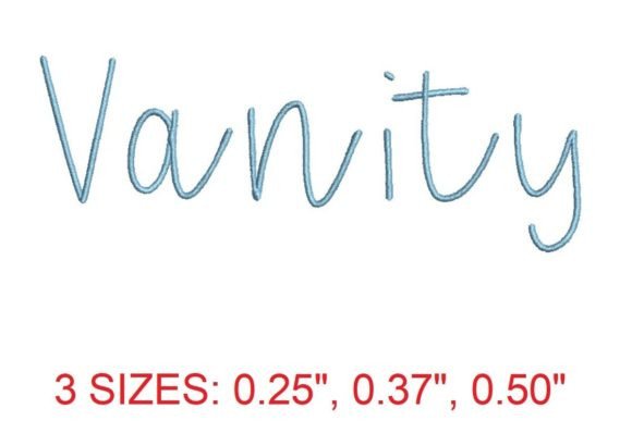 Vanity Embroidery Font for Boutique Apparel